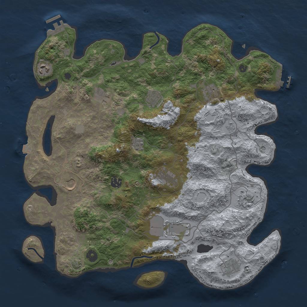 Rust Map: Procedural Map, Size: 4000, Seed: 1641918378, 19 Monuments