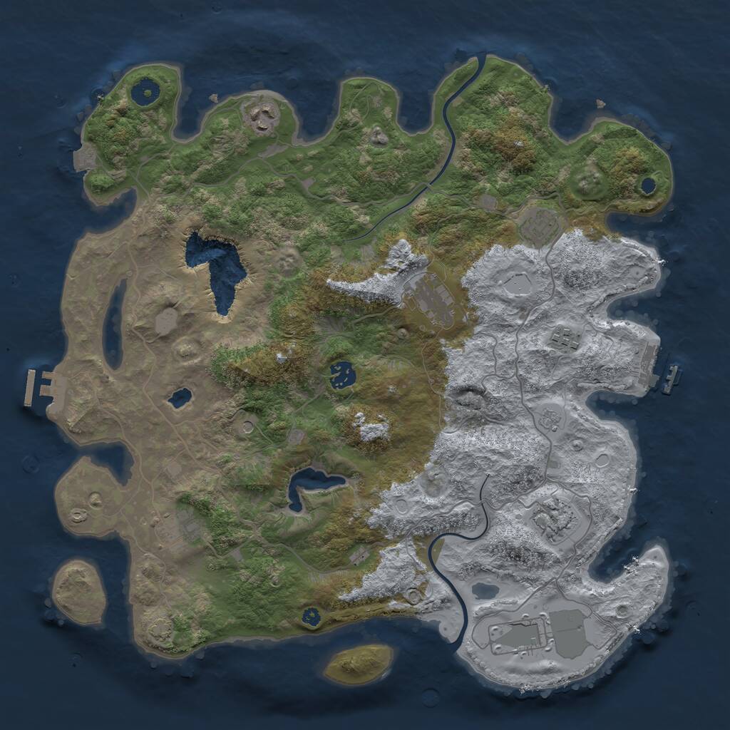 Rust Map: Procedural Map, Size: 4000, Seed: 1641918378, 14 Monuments