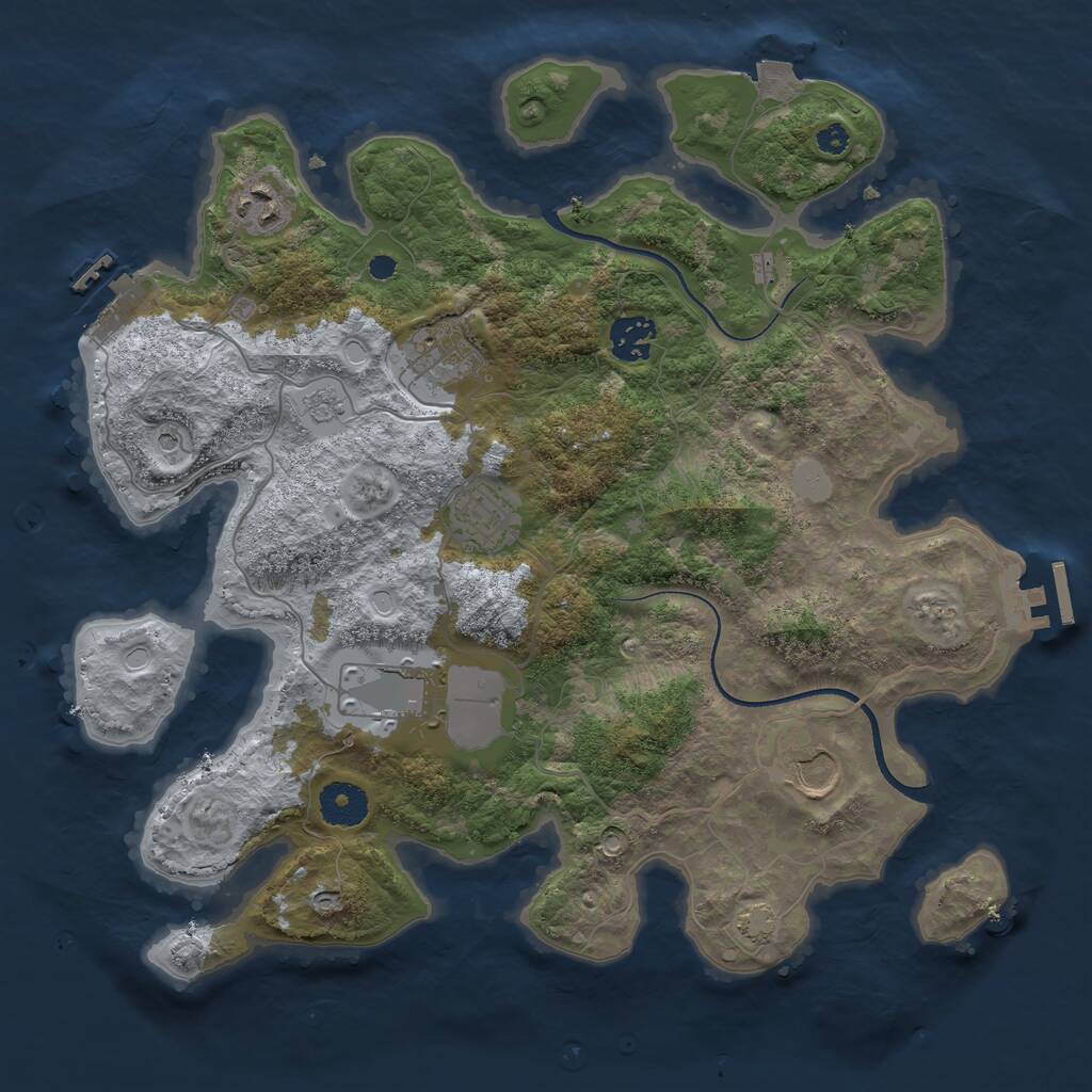 Rust Map: Procedural Map, Size: 3500, Seed: 519669523, 12 Monuments