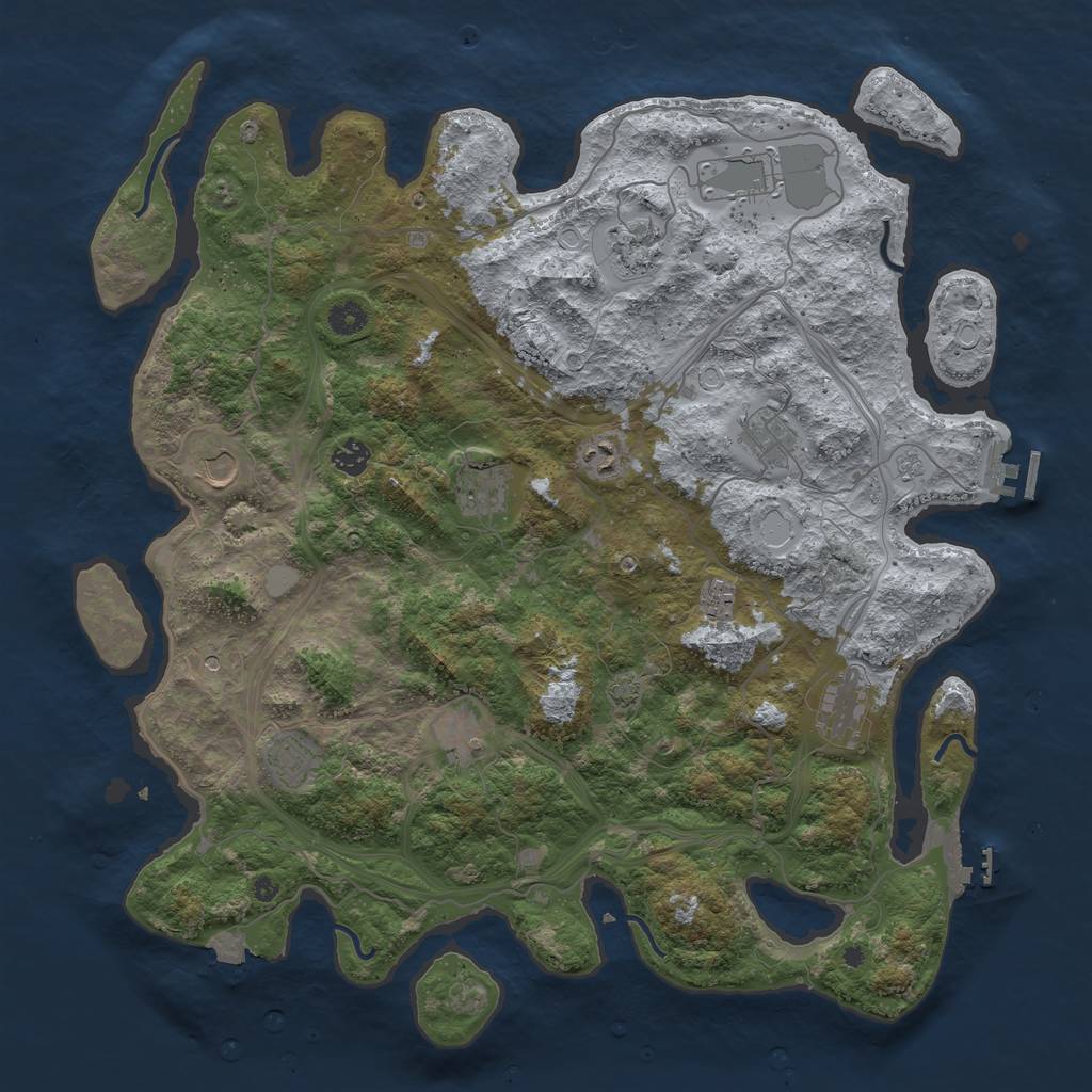 Rust Map: Procedural Map, Size: 4500, Seed: 370722218, 19 Monuments