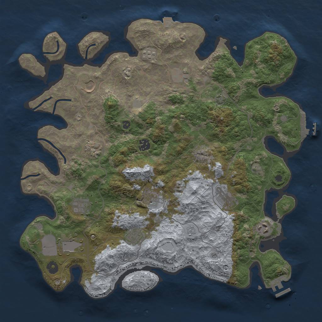 Rust Map: Procedural Map, Size: 4000, Seed: 386862702, 19 Monuments