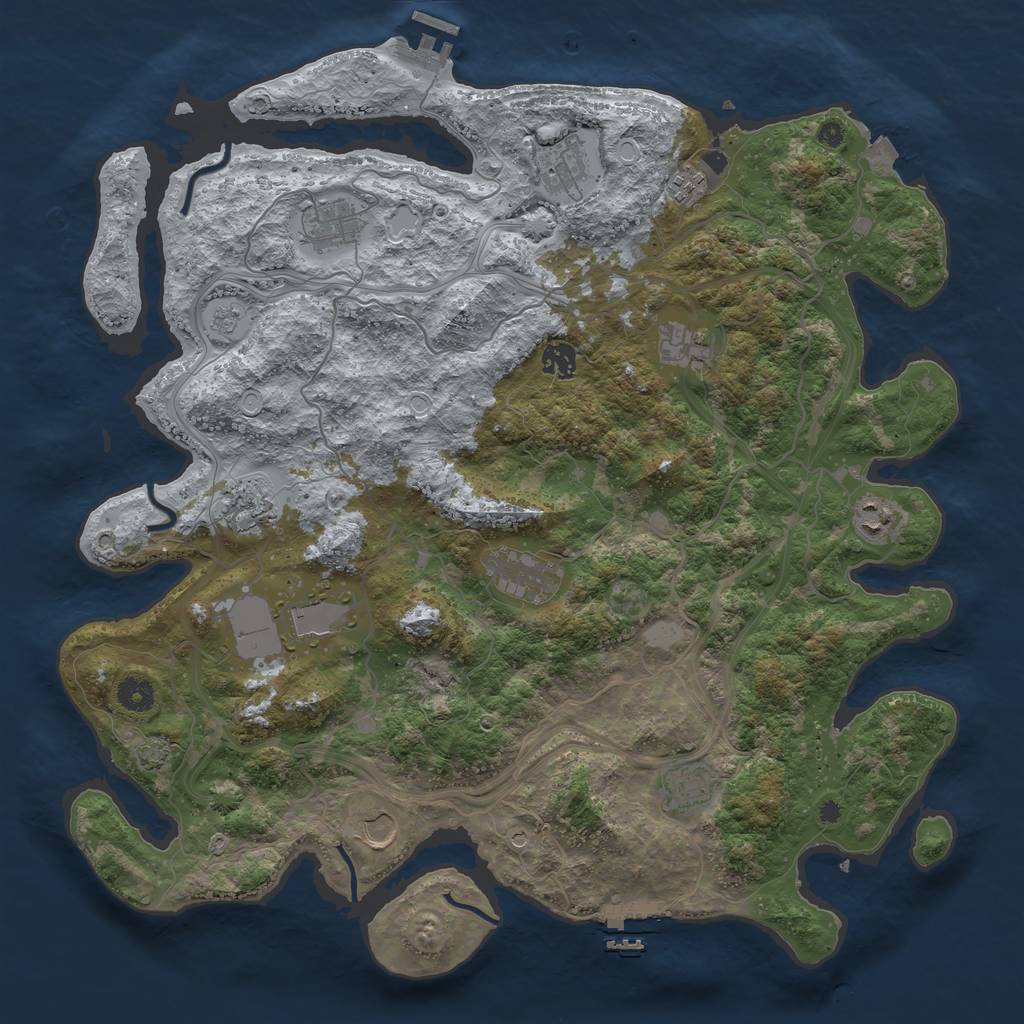 Rust Map: Procedural Map, Size: 4250, Seed: 1344629776, 19 Monuments