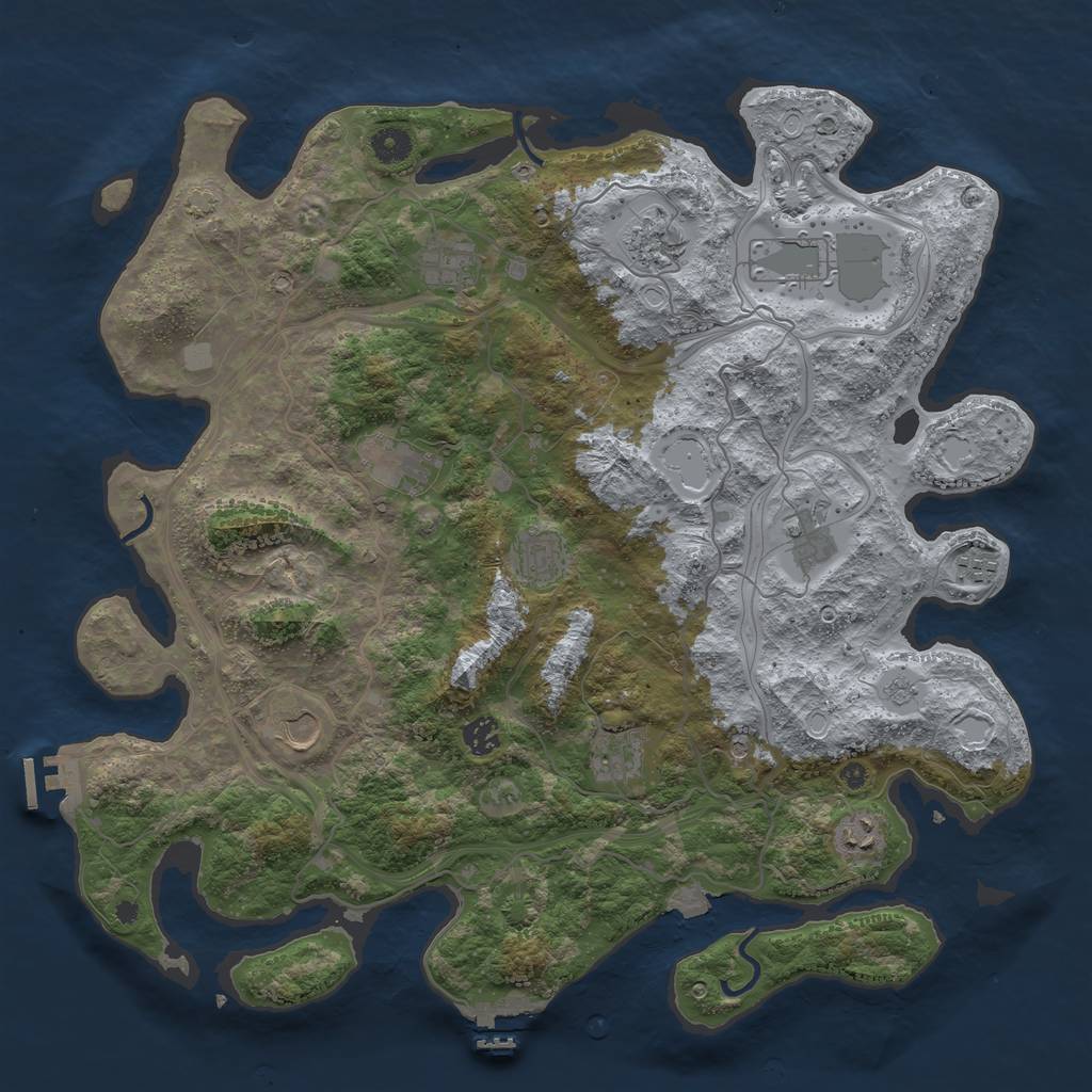 Rust Map: Procedural Map, Size: 4301, Seed: 261667, 19 Monuments