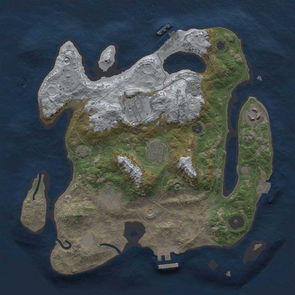 Rust Map: Procedural Map, Size: 3000, Seed: 14231341, 13 Monuments