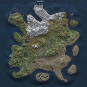 Thumbnail Rust Map: Procedural Map, Size: 3000, Seed: 734268905, 12 Monuments