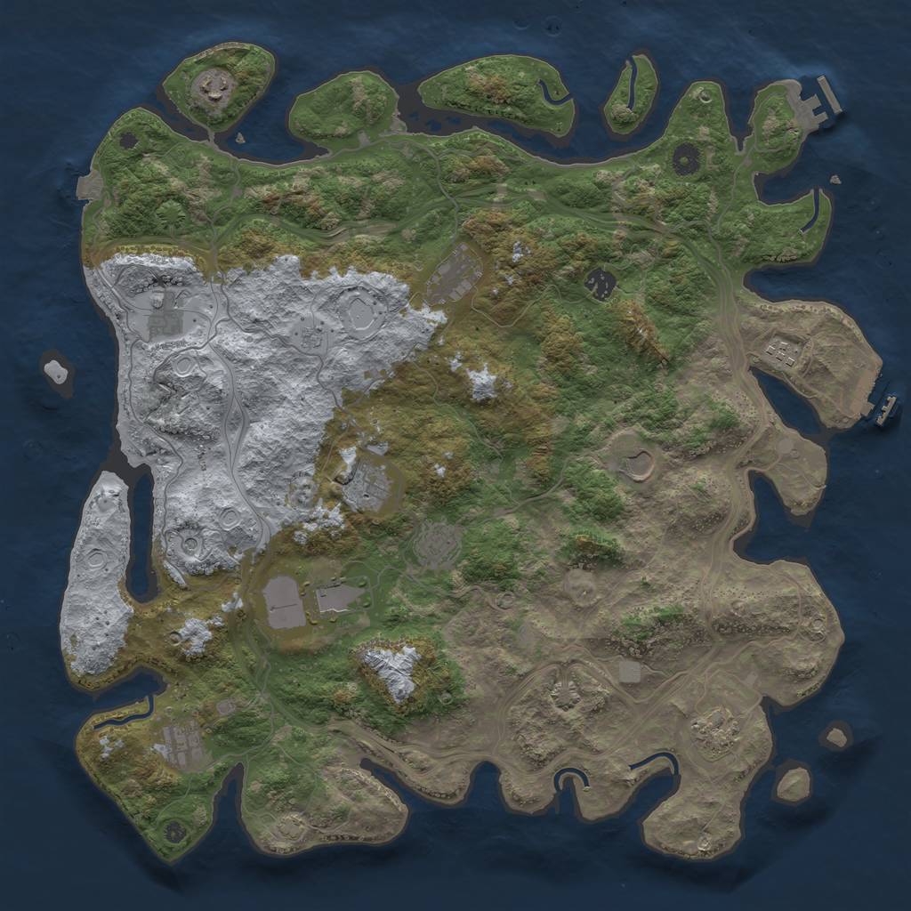 Rust Map: Procedural Map, Size: 4500, Seed: 30897, 19 Monuments