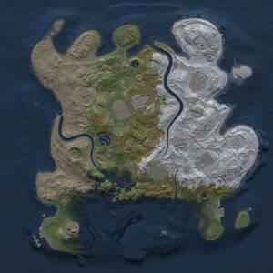 Thumbnail Rust Map: Procedural Map, Size: 3500, Seed: 22323074, 14 Monuments