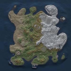 Thumbnail Rust Map: Procedural Map, Size: 3500, Seed: 22323074, 16 Monuments