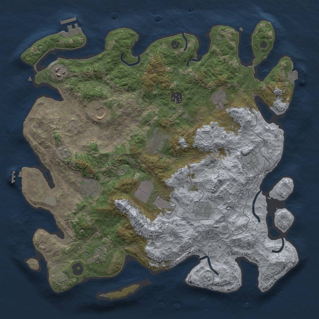 Rust Map: Procedural Map, Size: 4000, Seed: 1751912742, 19 Monuments