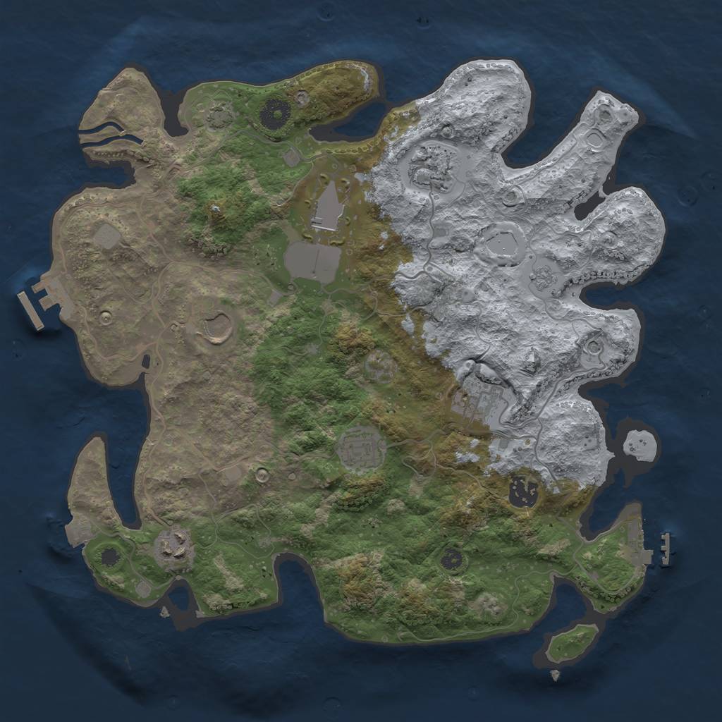 Rust Map: Procedural Map, Size: 3500, Seed: 1314588496, 15 Monuments