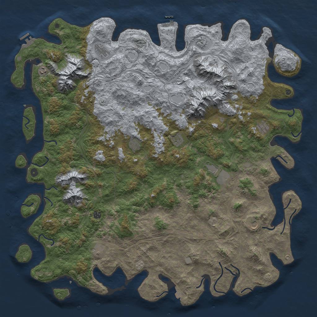 Rust Map: Procedural Map, Size: 6000, Seed: 219744344, 19 Monuments