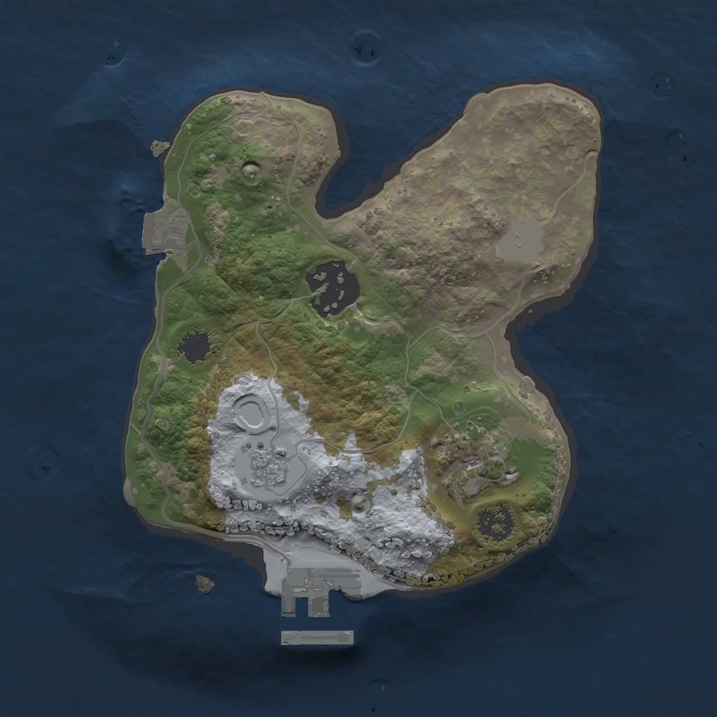 Rust Map: Procedural Map, Size: 2000, Seed: 1086230043, 7 Monuments