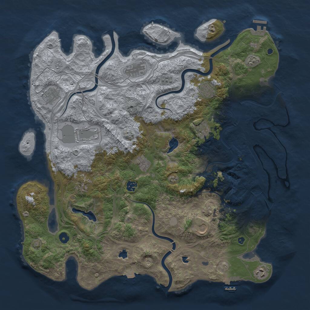 Rust Map: Procedural Map, Size: 4500, Seed: 9986714, 17 Monuments