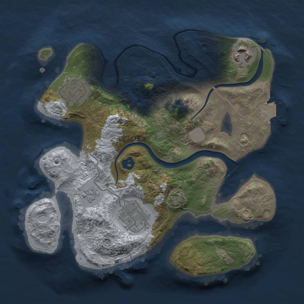 Rust Map: Procedural Map, Size: 2400, Seed: 1192628963, 6 Monuments