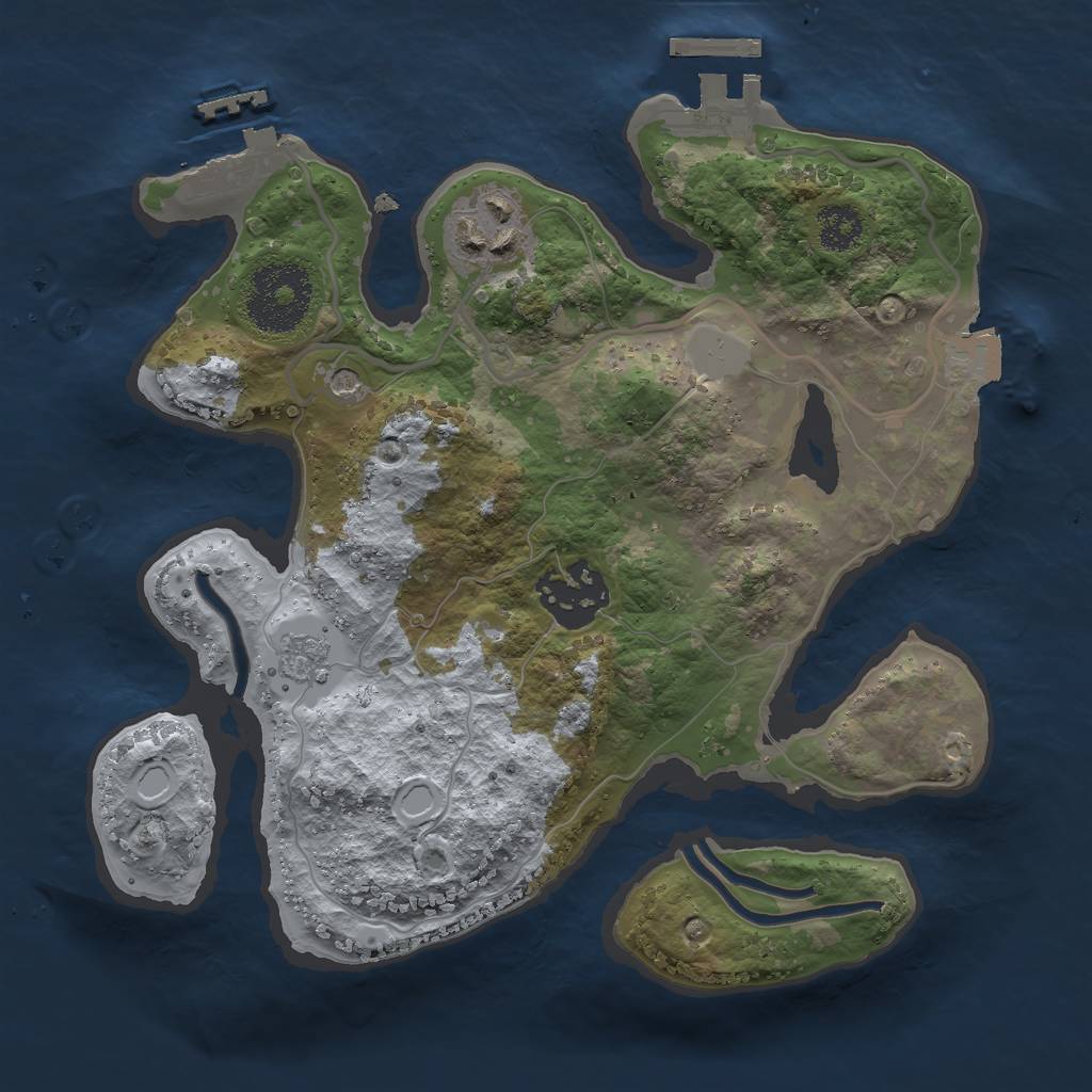 Rust Map: Procedural Map, Size: 2400, Seed: 1192628963, 9 Monuments