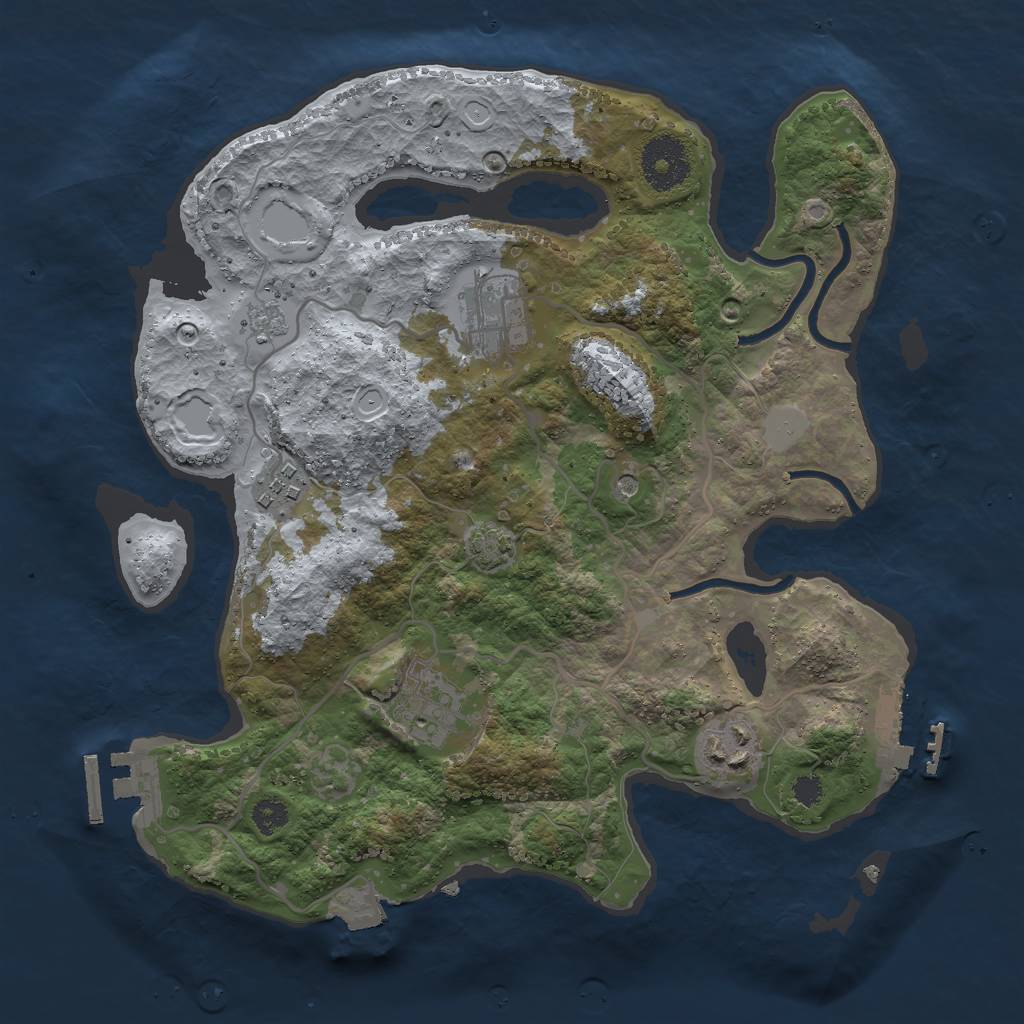 Rust Map: Procedural Map, Size: 3000, Seed: 1897859294, 12 Monuments