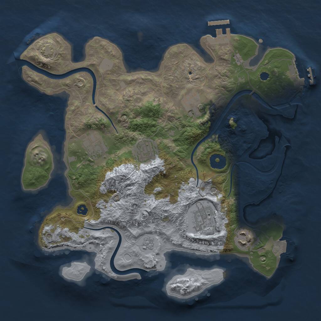Rust Map: Procedural Map, Size: 3000, Seed: 43278462, 11 Monuments