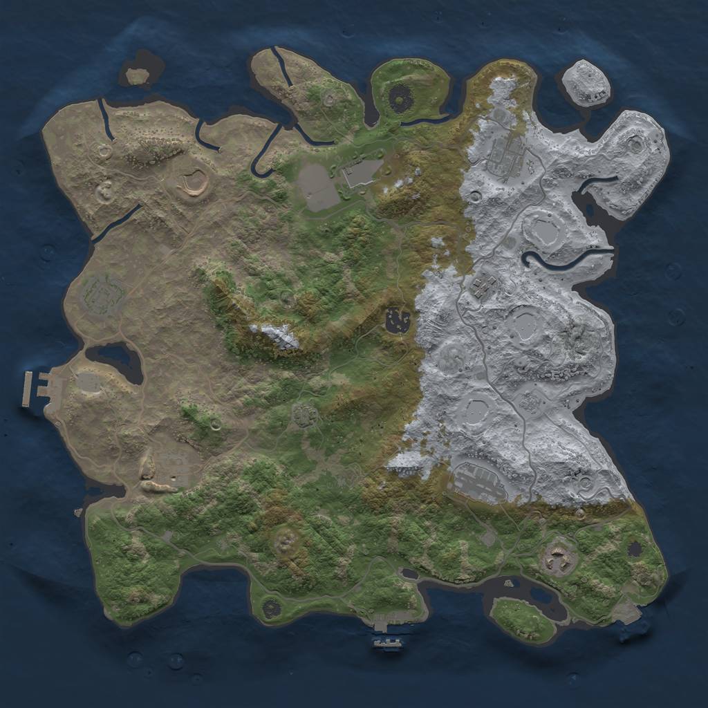 Rust Map: Procedural Map, Size: 4000, Seed: 405939190, 17 Monuments