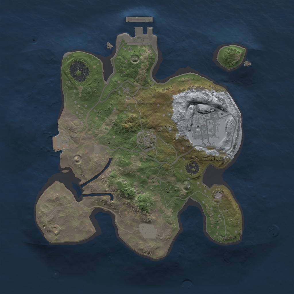 Rust Map: Procedural Map, Size: 2250, Seed: 1172209741, 6 Monuments