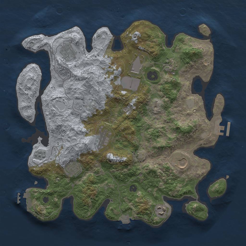 Rust Map: Procedural Map, Size: 3500, Seed: 273162679, 16 Monuments