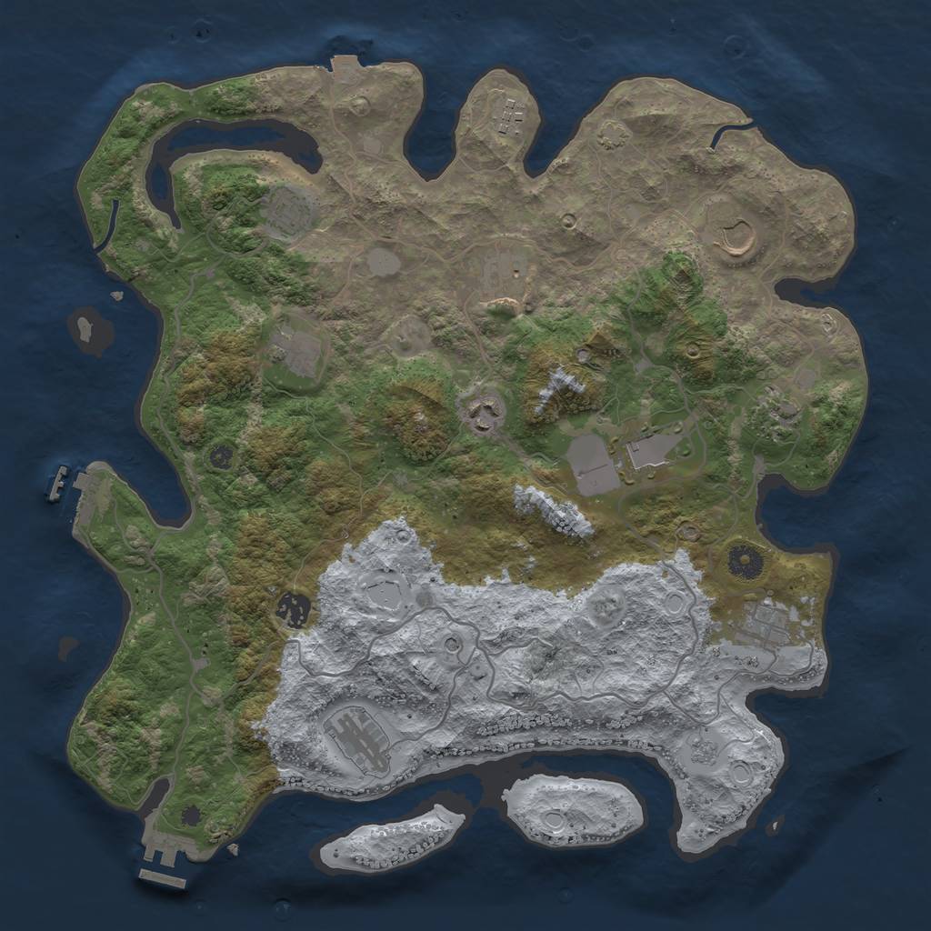 Rust Map: Procedural Map, Size: 4000, Seed: 75969, 19 Monuments