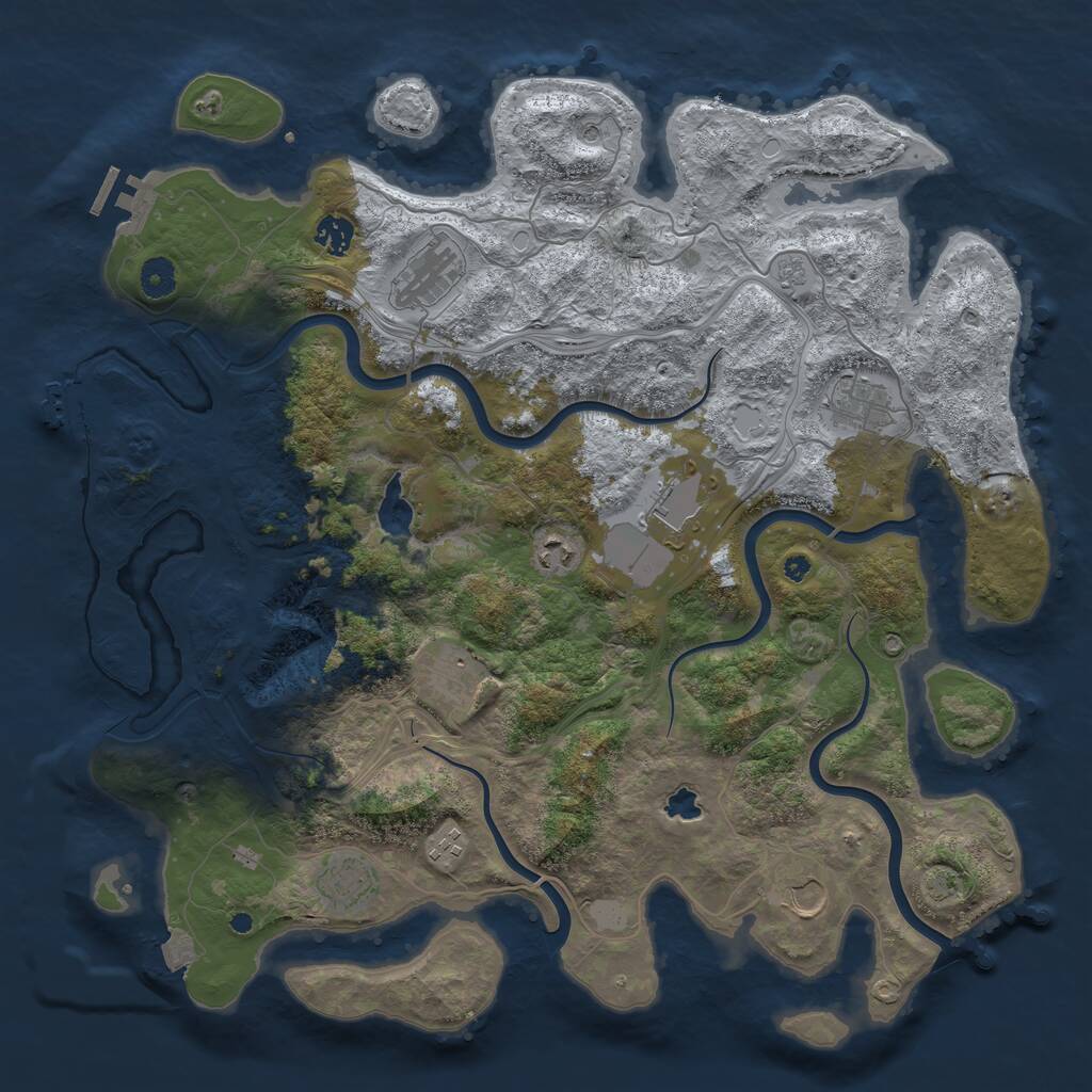 Rust Map: Procedural Map, Size: 4250, Seed: 1477480427, 17 Monuments