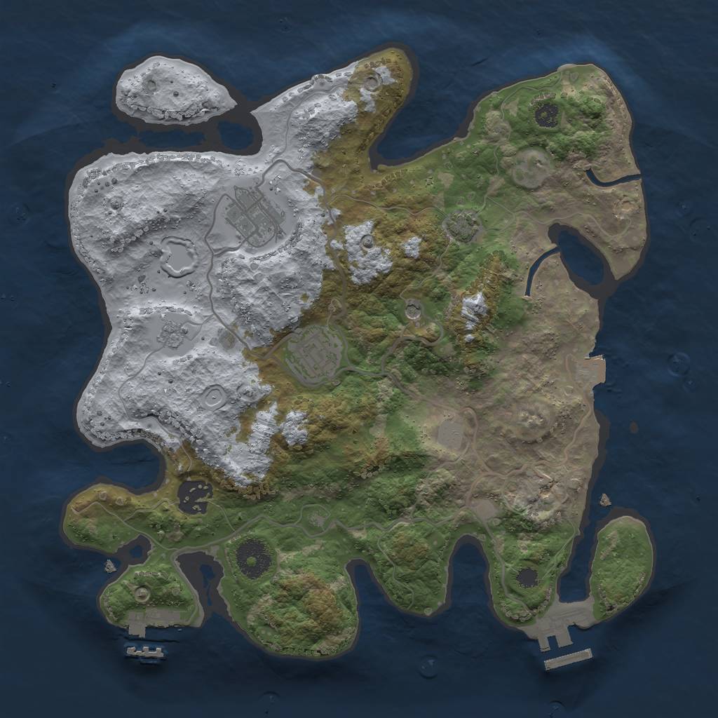 Rust Map: Procedural Map, Size: 3000, Seed: 5683102, 11 Monuments