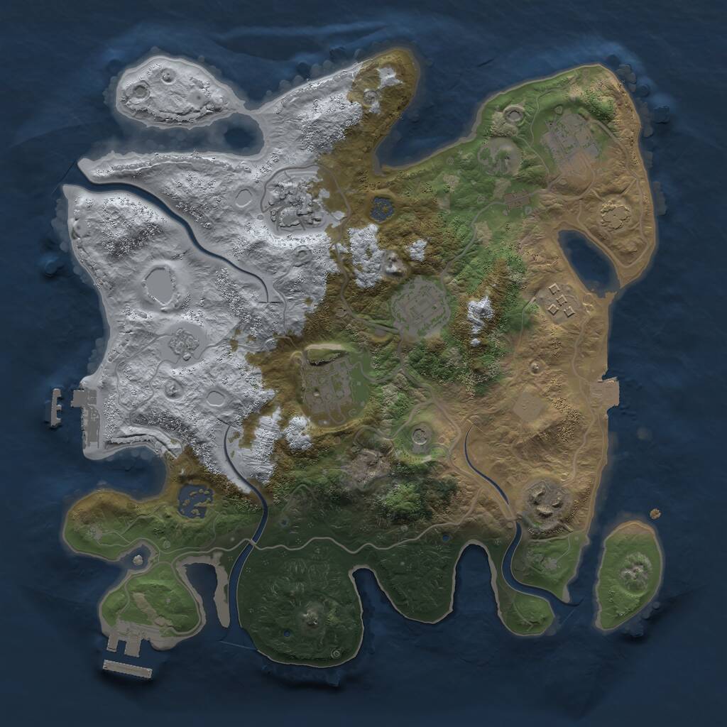 Rust Map: Procedural Map, Size: 3000, Seed: 5683102, 15 Monuments
