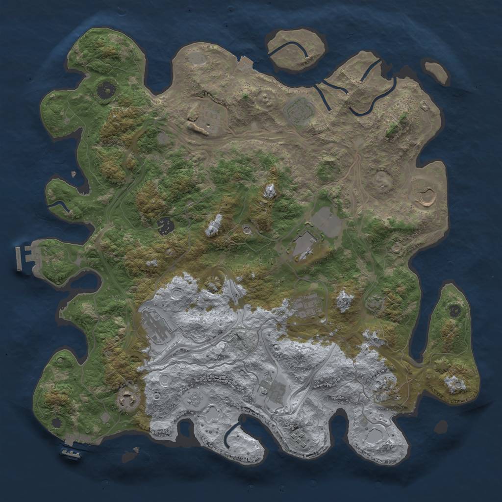 Rust Map: Procedural Map, Size: 4250, Seed: 620189979, 19 Monuments