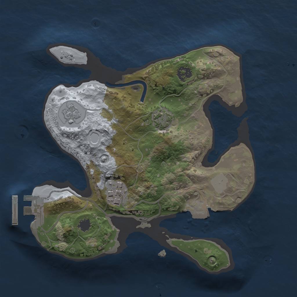 Rust Map: Procedural Map, Size: 2000, Seed: 2691328, 7 Monuments