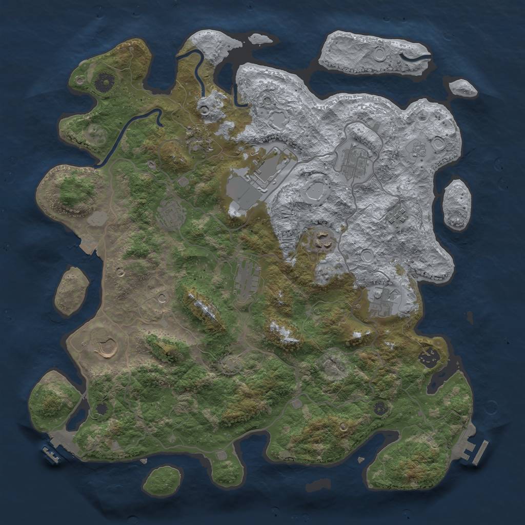 Rust Map: Procedural Map, Size: 4000, Seed: 682634039, 18 Monuments