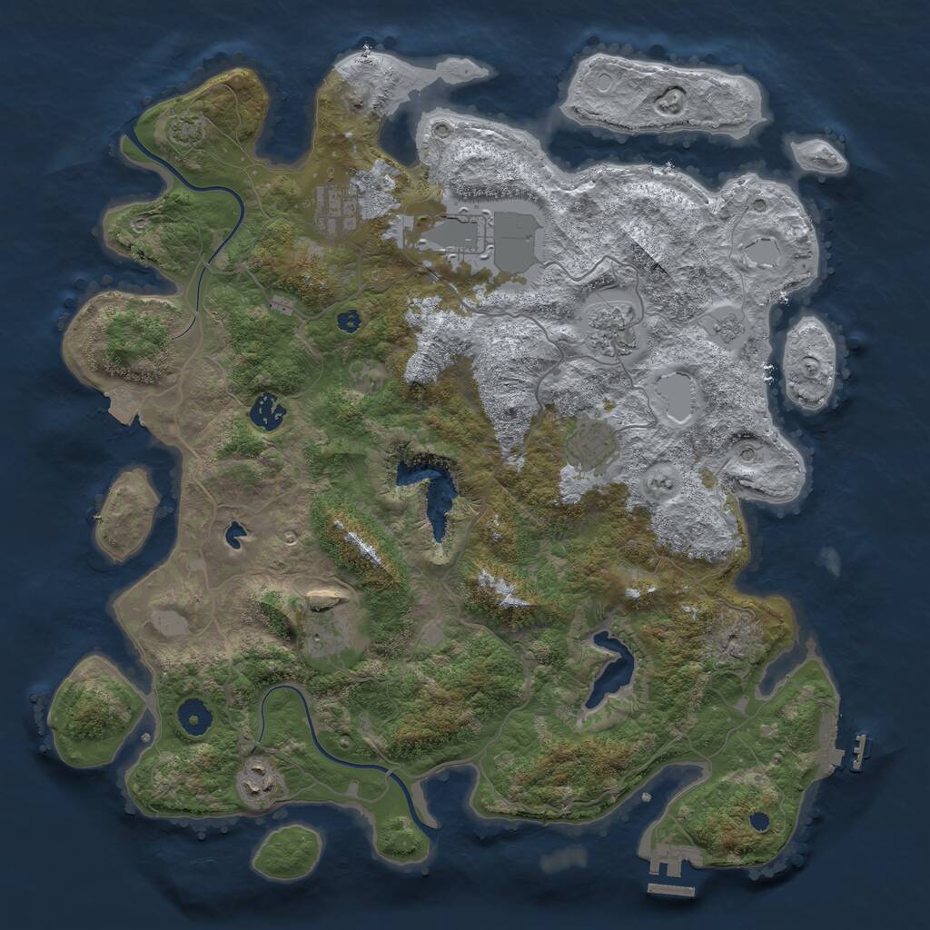Rust Map: Procedural Map, Size: 4000, Seed: 682634039, 13 Monuments