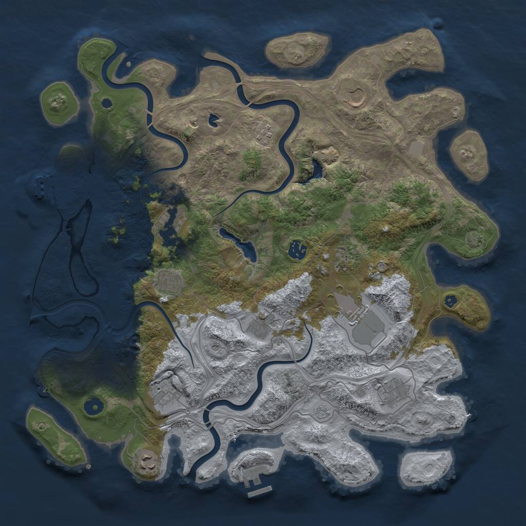 Rust Map: Procedural Map, Size: 4250, Seed: 387757, 17 Monuments