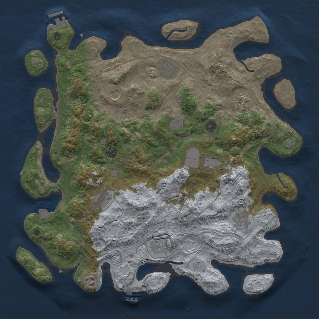 Rust Map: Procedural Map, Size: 4250, Seed: 387757, 19 Monuments