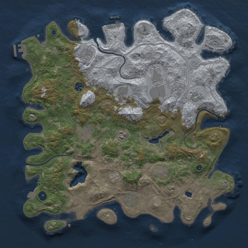 Rust Map: Procedural Map, Size: 4250, Seed: 511664881, 16 Monuments