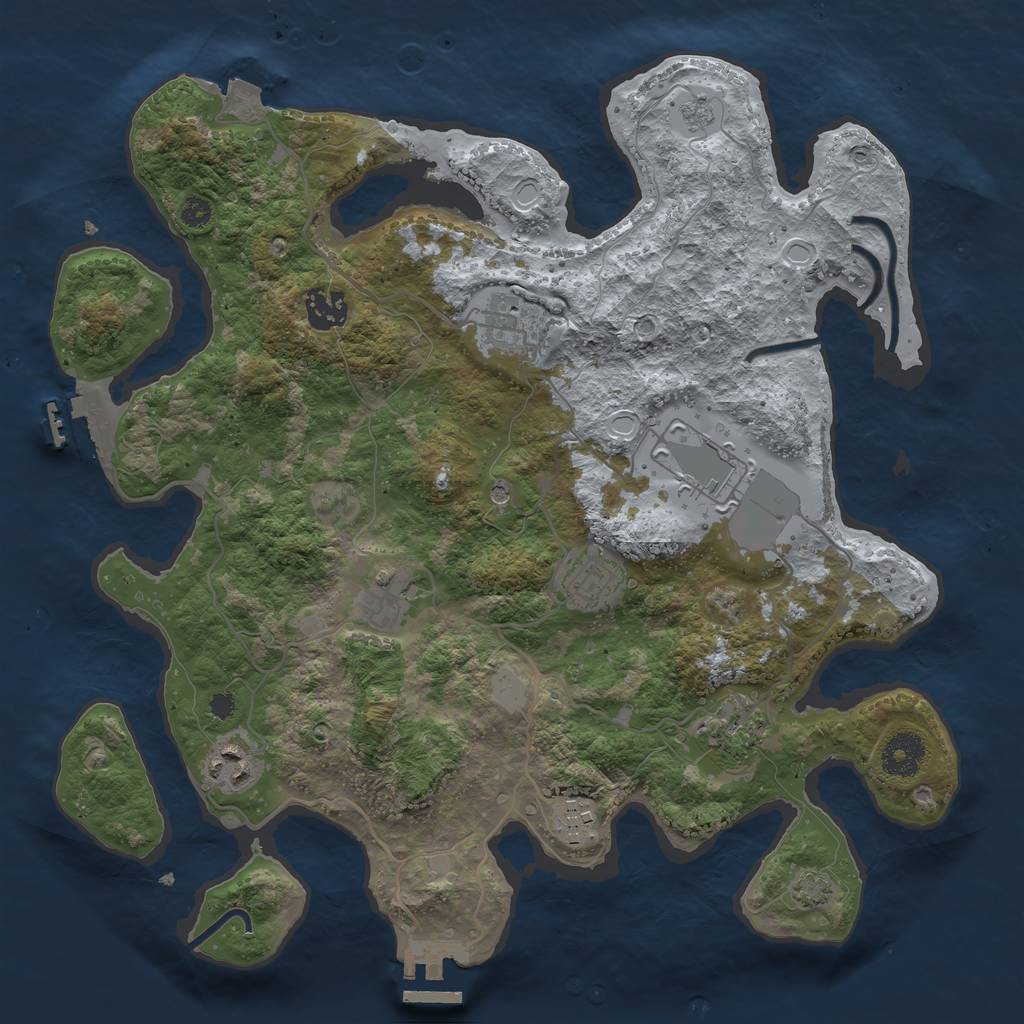 Rust Map: Procedural Map, Size: 3500, Seed: 1787478246, 16 Monuments