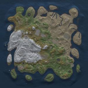 Thumbnail Rust Map: Procedural Map, Size: 3800, Seed: 19367766, 17 Monuments