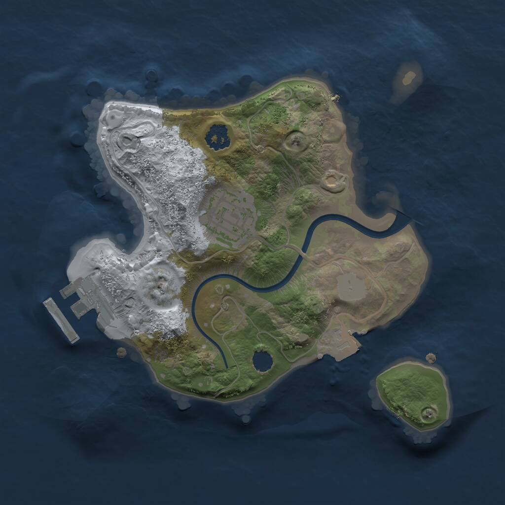 Rust Map: Procedural Map, Size: 2000, Seed: 246153, 3 Monuments