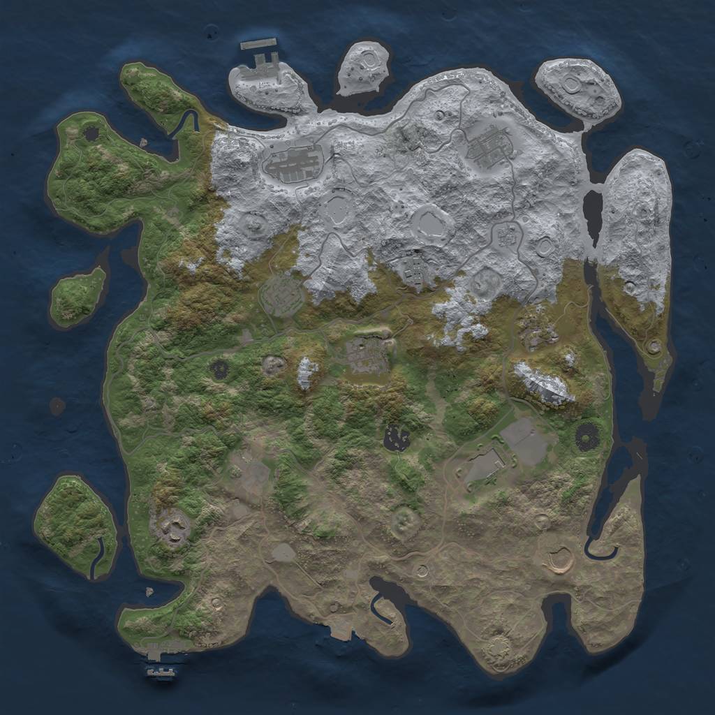Rust Map: Procedural Map, Size: 4000, Seed: 66493565, 19 Monuments