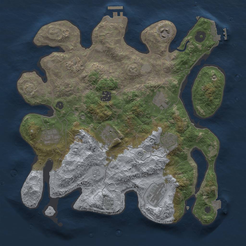 Rust Map: Procedural Map, Size: 3300, Seed: 996419928, 17 Monuments