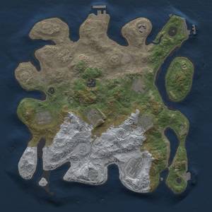 Thumbnail Rust Map: Procedural Map, Size: 3300, Seed: 996419928, 17 Monuments