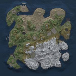 Thumbnail Rust Map: Procedural Map, Size: 3500, Seed: 1833036880, 17 Monuments