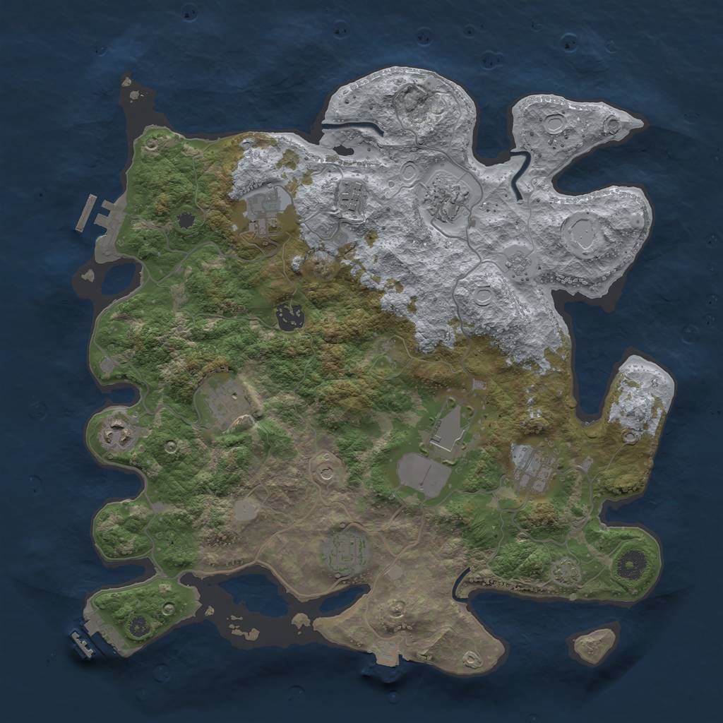 Rust Map: Procedural Map, Size: 3750, Seed: 21385798, 17 Monuments