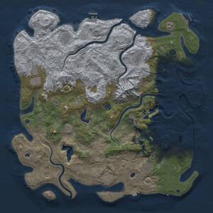 Thumbnail Rust Map: Procedural Map, Size: 5000, Seed: 50002, 17 Monuments