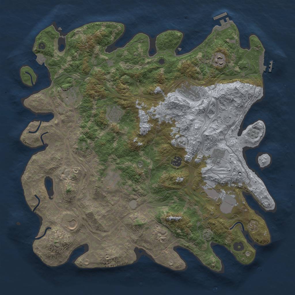 Rust Map: Procedural Map, Size: 4250, Seed: 228140772, 19 Monuments