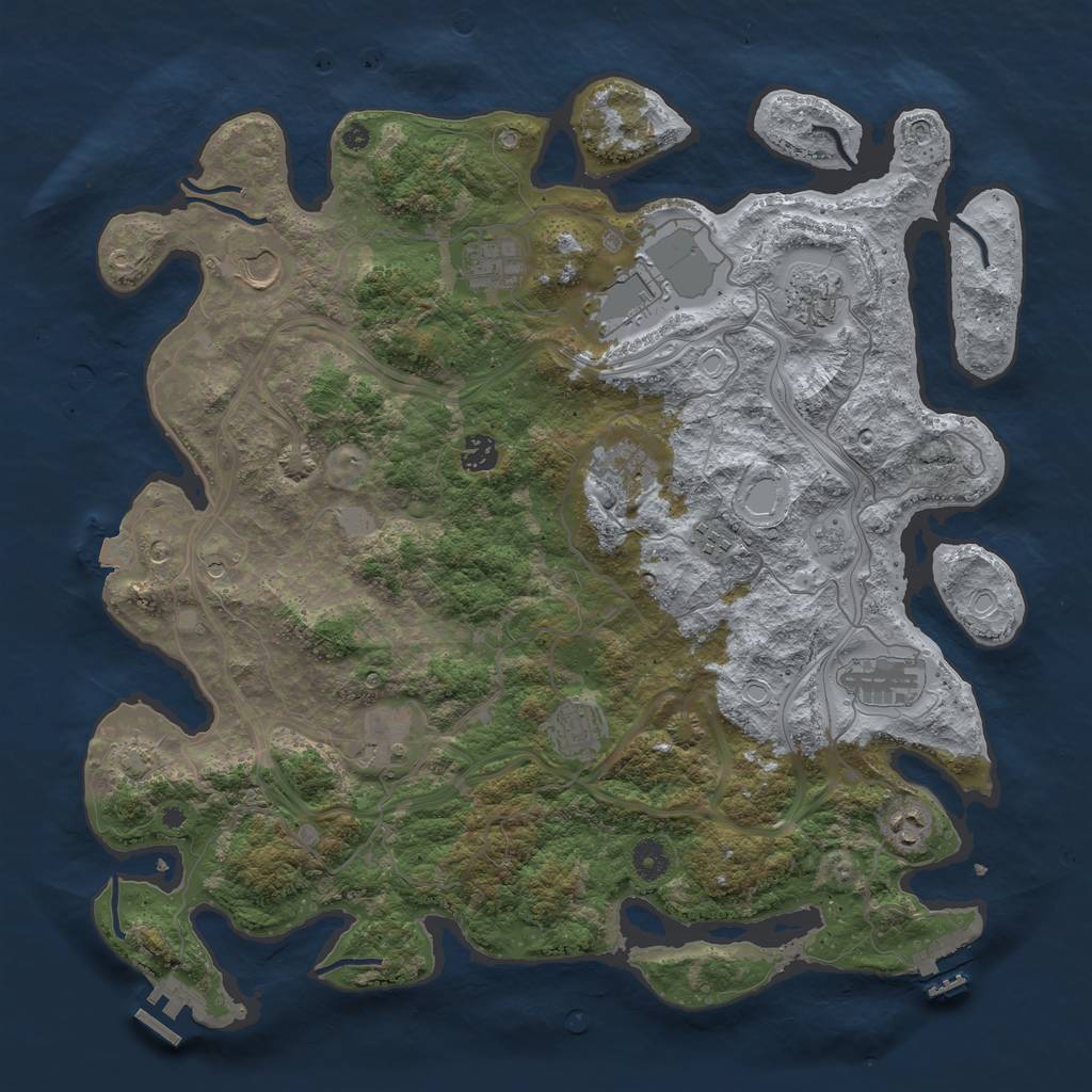 Rust Map: Procedural Map, Size: 4250, Seed: 1361150771, 19 Monuments