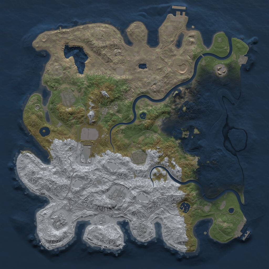 Rust Map: Procedural Map, Size: 4000, Seed: 1357733965, 16 Monuments