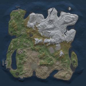 Thumbnail Rust Map: Procedural Map, Size: 3500, Seed: 1230761169, 16 Monuments