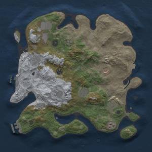 Thumbnail Rust Map: Procedural Map, Size: 3500, Seed: 61579521, 17 Monuments