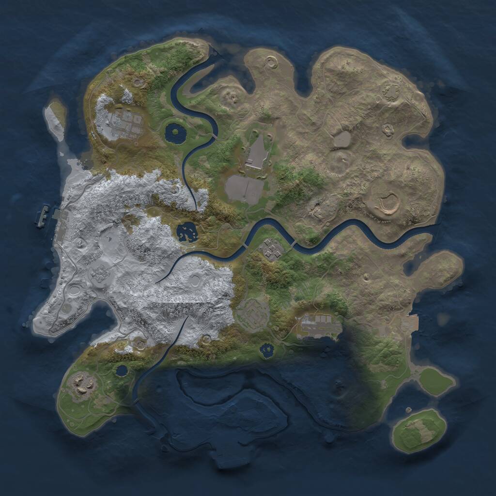 Rust Map: Procedural Map, Size: 3500, Seed: 61579521, 14 Monuments